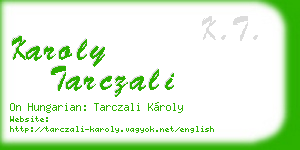 karoly tarczali business card